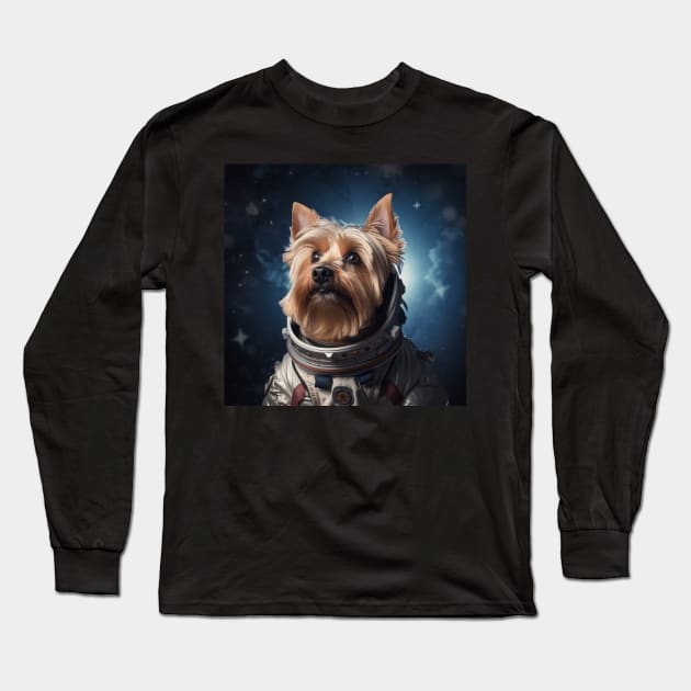 Astro Dog - Silky Terrier Long Sleeve T-Shirt by Merchgard